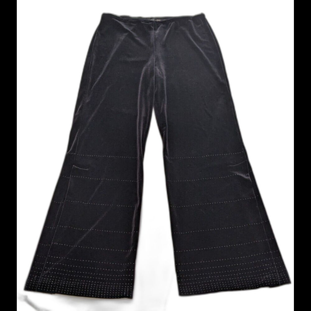 CDC Signature Collection Women's 7 BLACK Velvety STRETCH Beaded Dress Pants